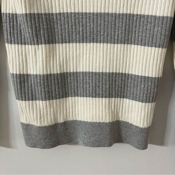 Talbots Turtleneck Sweater - Size Small - Gray & White Striped - Picture 3 of 10